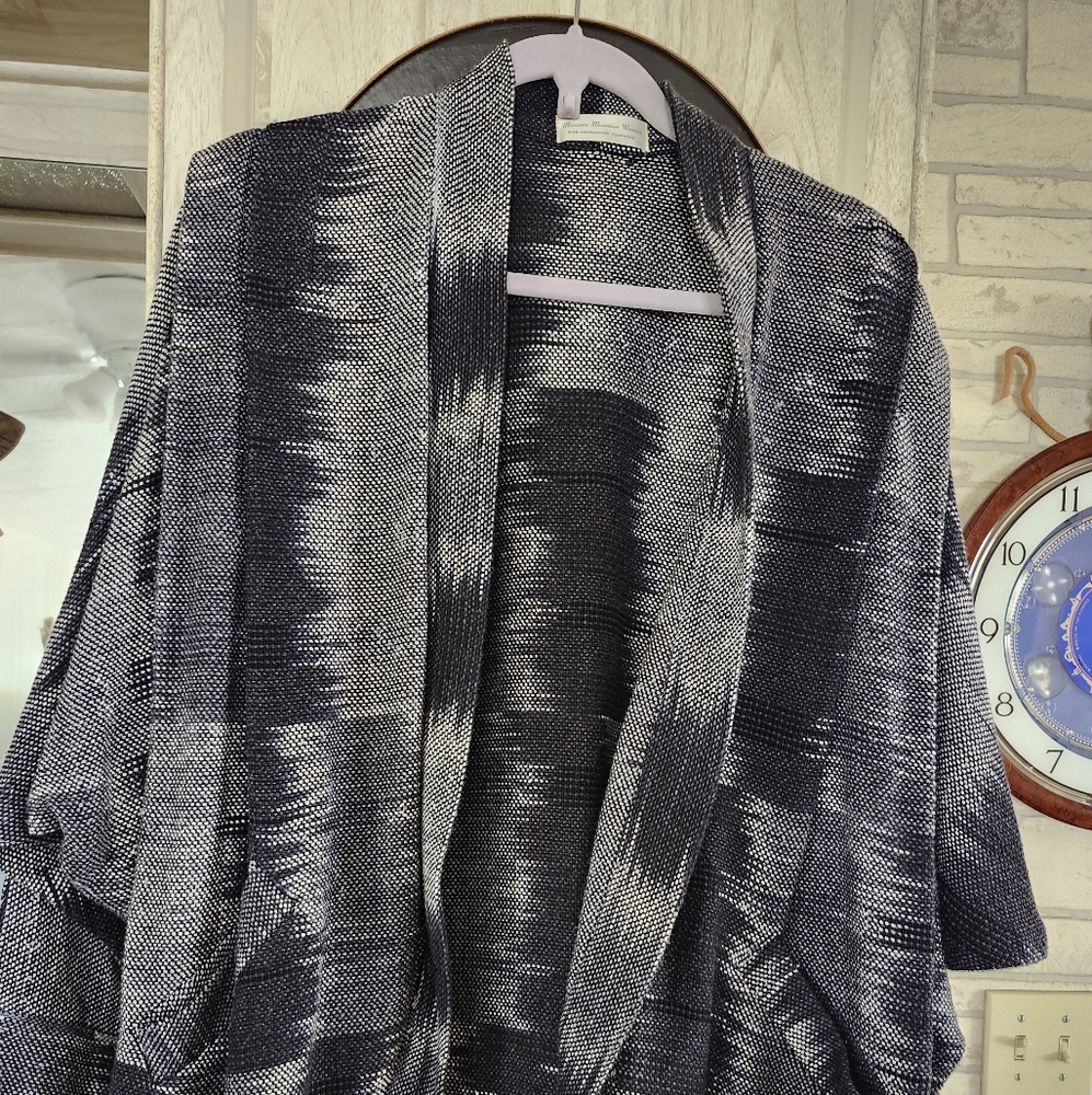 Manzano Mountain Weave Black and White Open Front Jacket